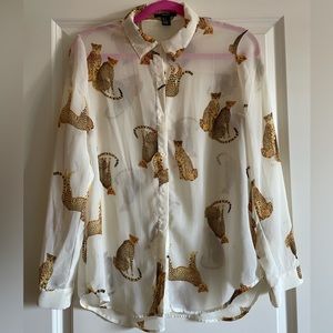 Off-white sheer blouse with chitaas